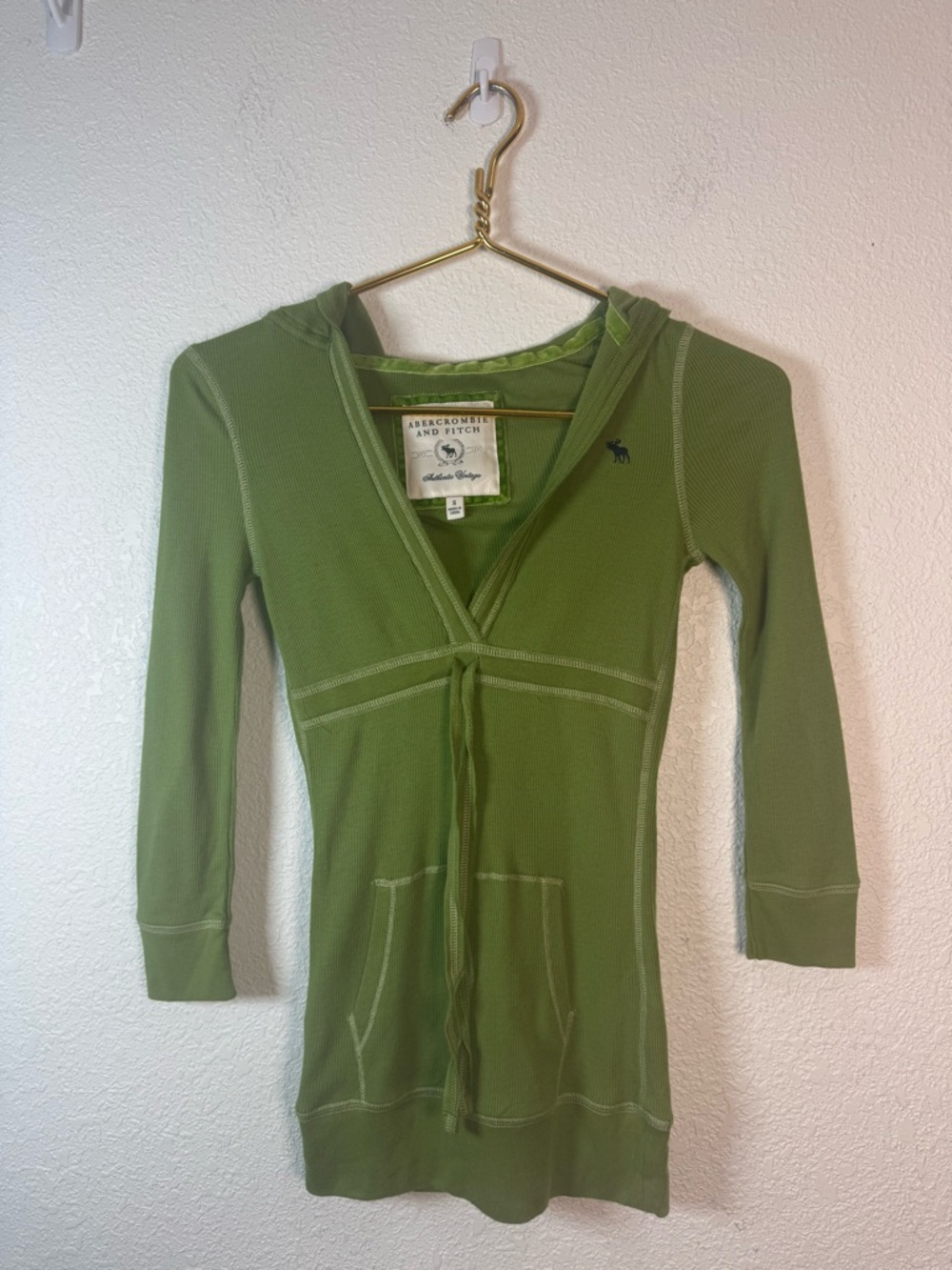 Abercrombie and Fitch green slim skinny fit hoodie Small